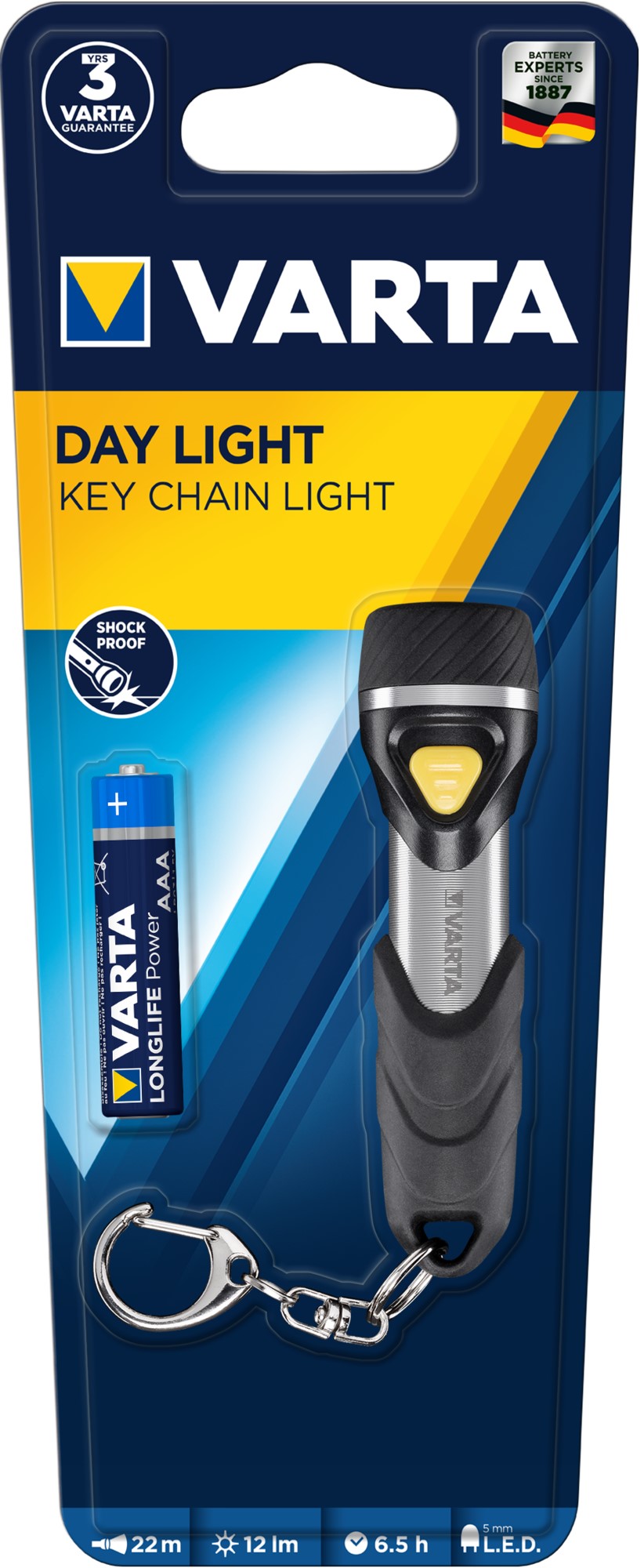 VARTA PORTE CLES AAAx1 inclue LED 12lm VARTA