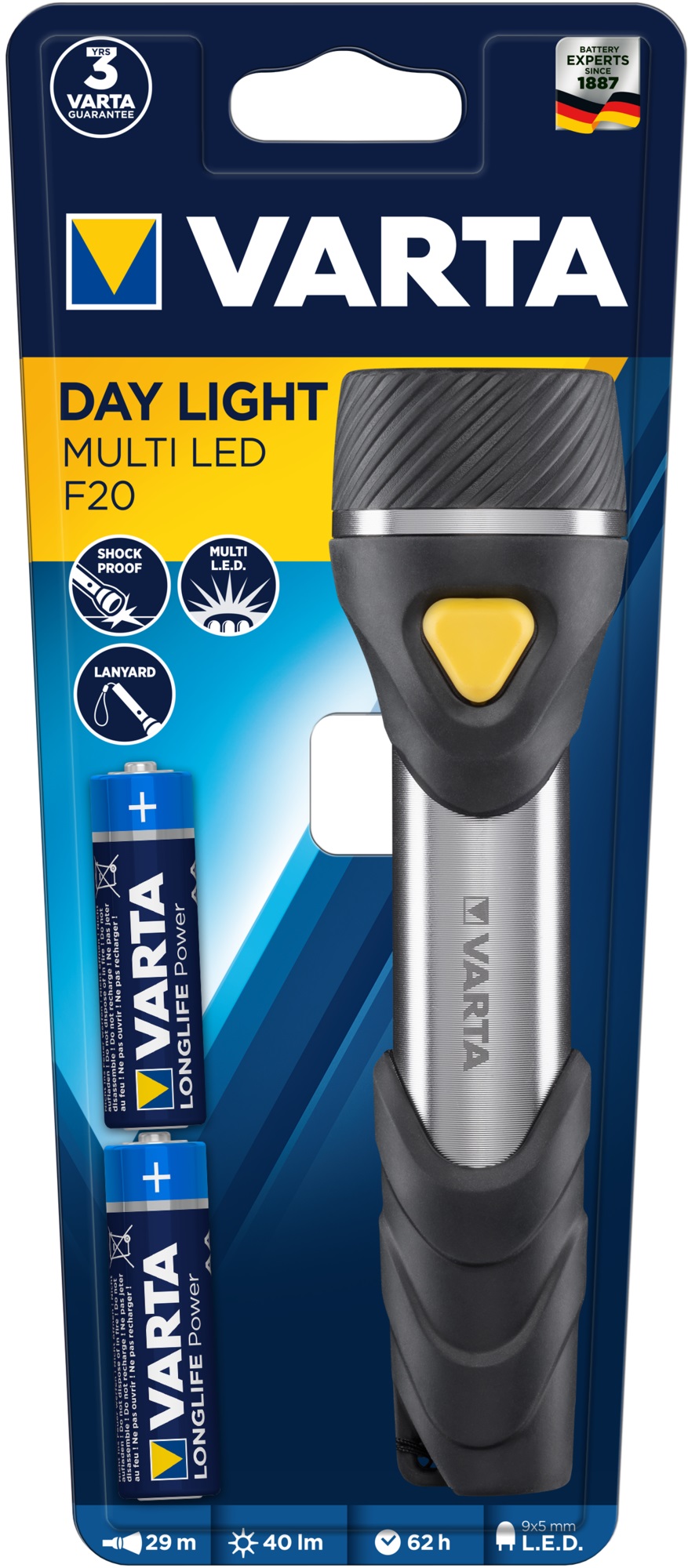 VARTA TORCHE AAx2 inclues LED x9 40 lm VARTA