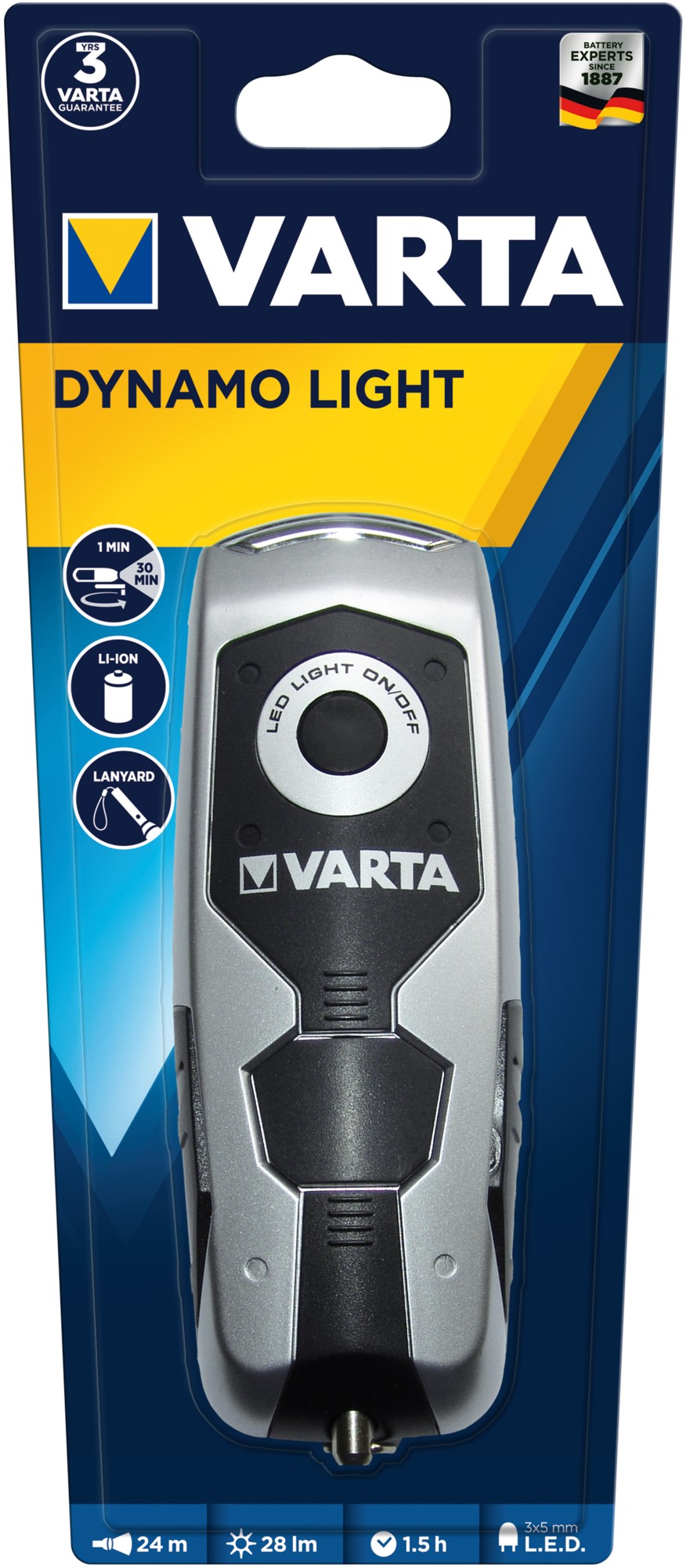 VARTA DYNAMO LED x3 28 lm portée 26m VARTA