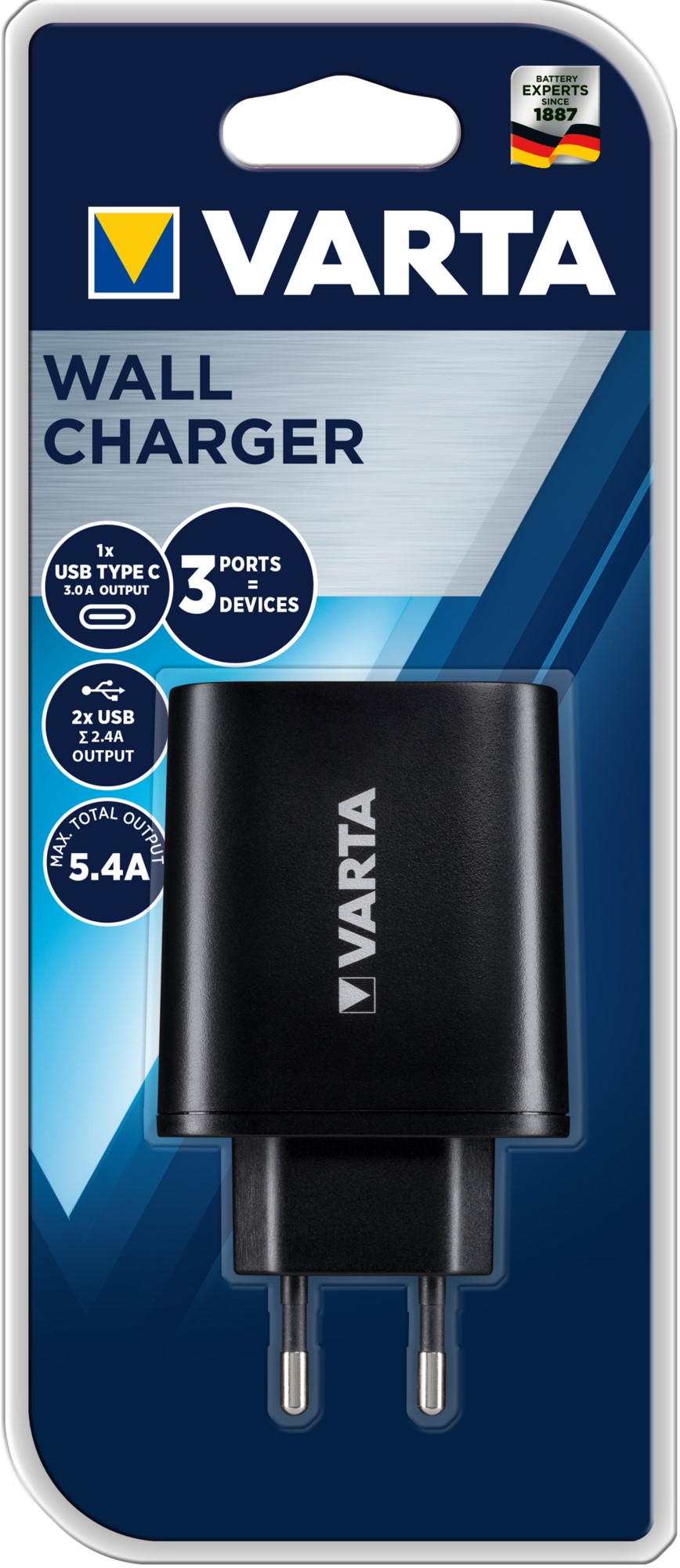 VARTA prise multiple secteur 2 USB + 1 type C VARTA